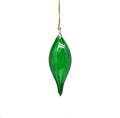 Blown Glass Teardrop Ornament - Green - High Bulge