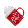 Hot Cocoa Mug with Marshmallows Ornament - Let It Snow