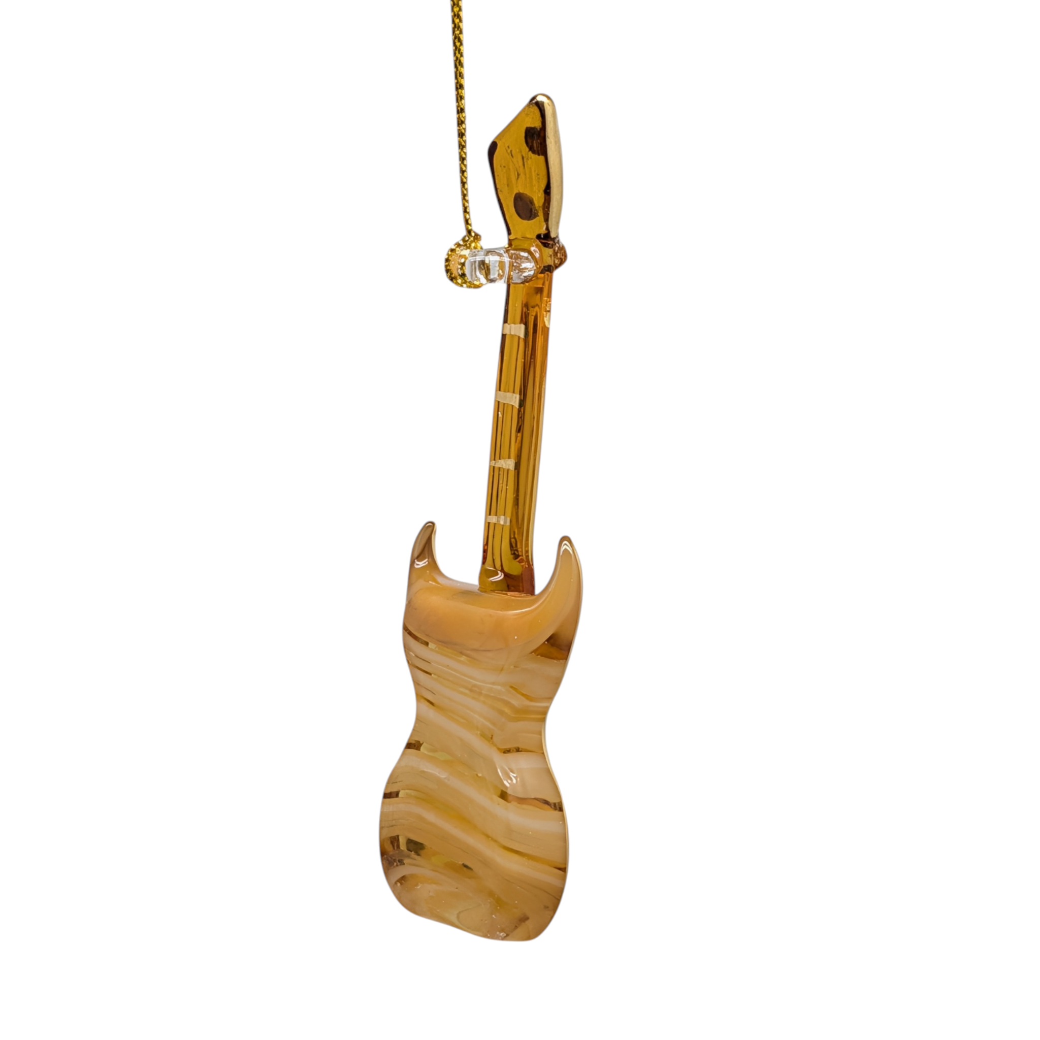 Egyptian Glass Guitar Ornament with Gold Accents