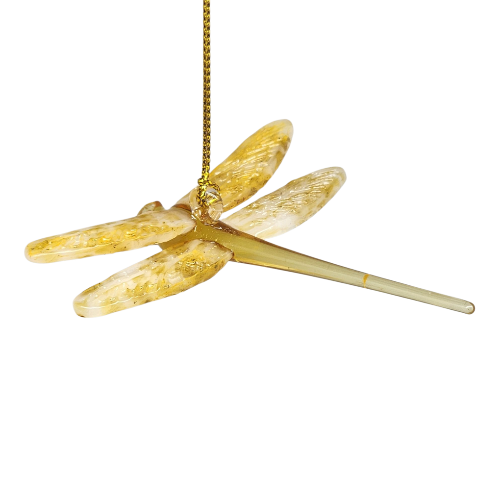 Egyptian Glass Dragonfly Ornament - Yellow