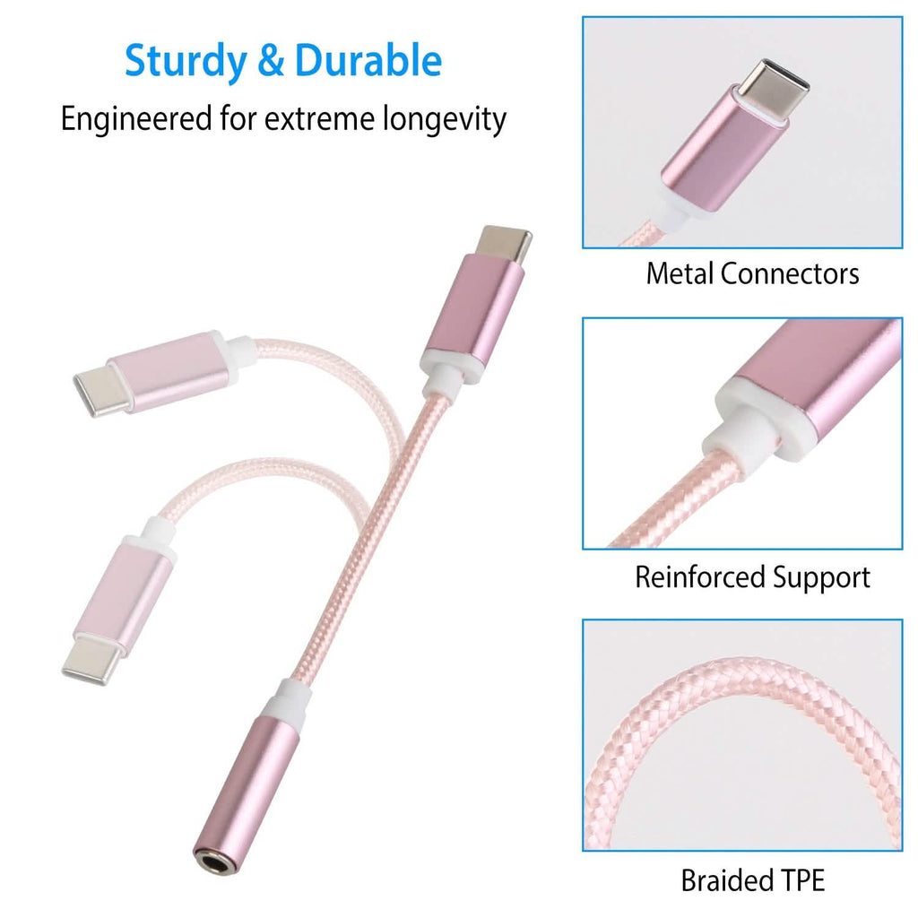 USB-C Type C Adapter Port to 3 .5mm Aux Audio Jack