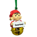 Elf Bell Ornament with Name - Courtney