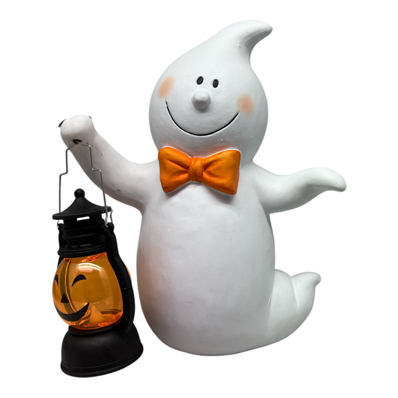 Friendly Ghost with Pumpkin Lantern