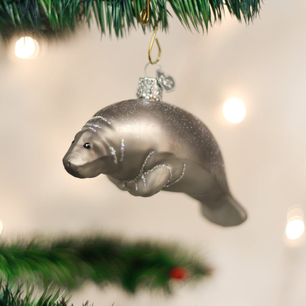 Manatee Glass Ornament