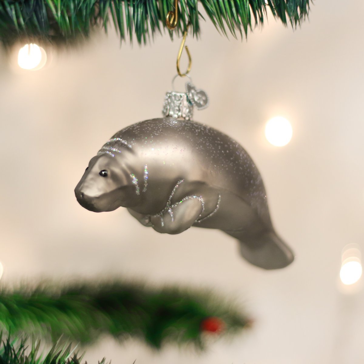 Manatee Glass Ornament