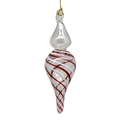 Candy Cane Stripe Blown Glass Ornament - Finial