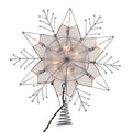 Capiz Silver Snowflake Star Treetop - 10-Light - 14 Inch