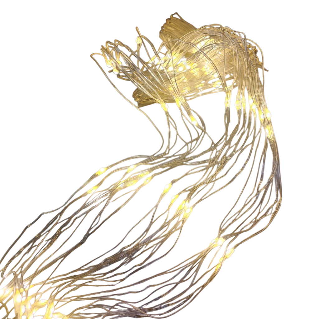 6' x 4' Firecracker LED Net Lights - Warm White - Silver Wire