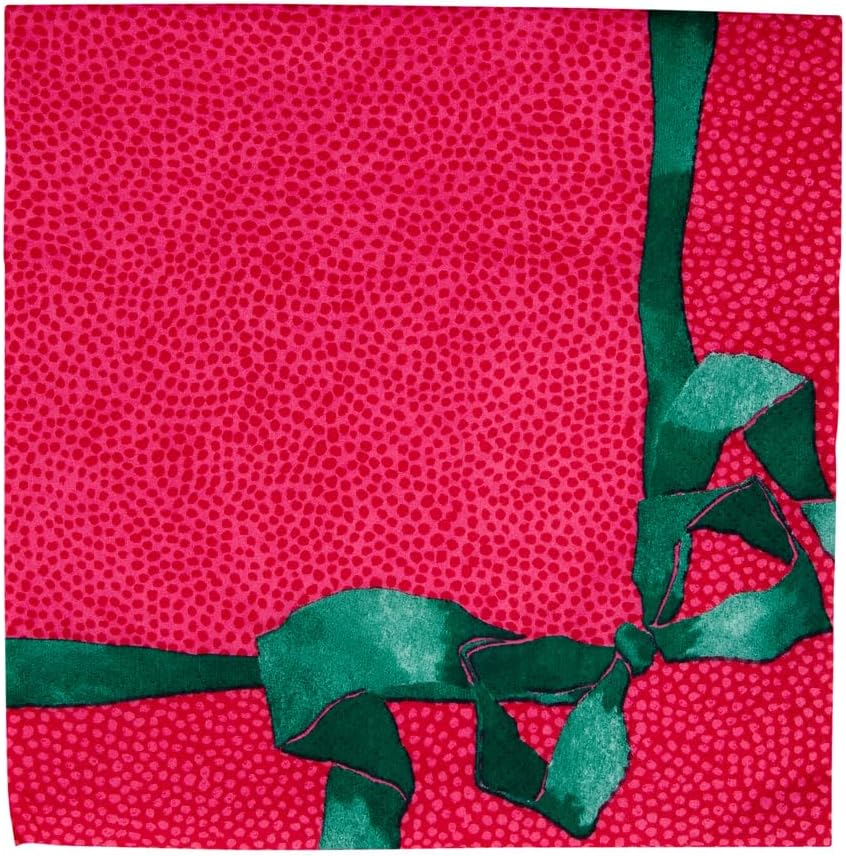Tied With A Bow Red And  Spruce Luncheon Napkins
