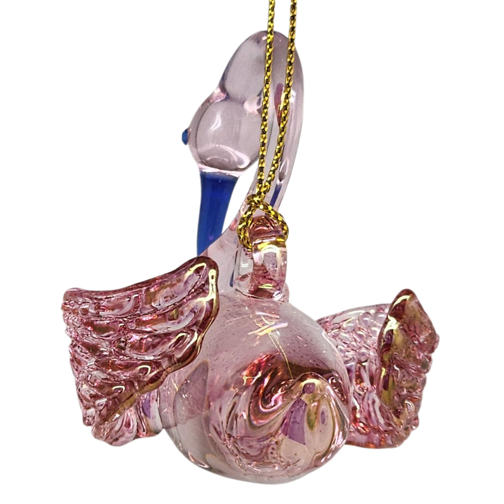 Egyptian Blown Glass Swan Ornament - Pink
