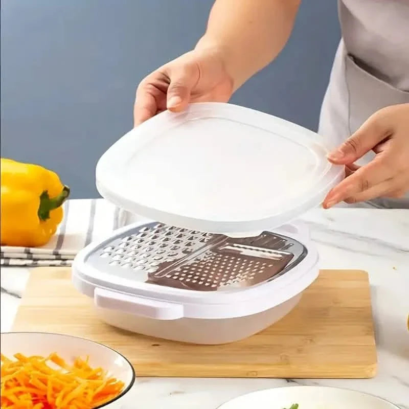 Vegetable Cutter With Lid And Drainer Basket