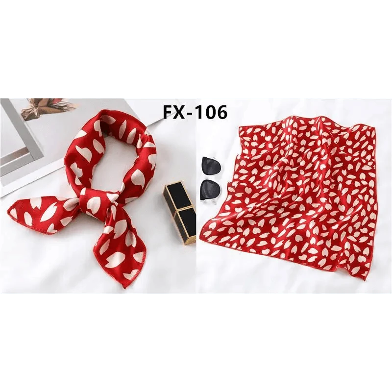 Versatile Square Silk Scarf For Women Fashionable Printed Small Neck Scarfs Office Lady Hair Band Foulard Hand For Female Bandana Shawl