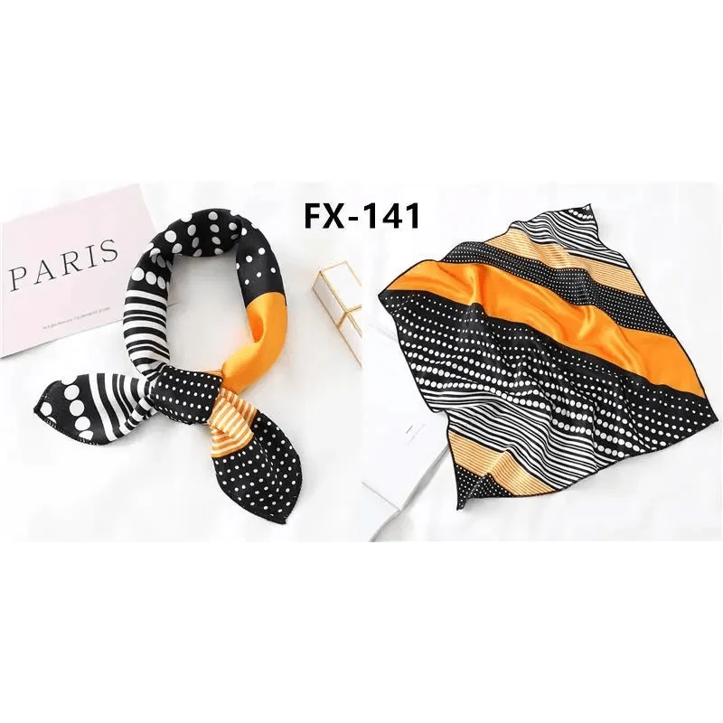 Versatile Square Silk Scarf For Women Fashionable Printed Small Neck Scarfs Office Lady Hair Band Foulard Hand For Female Bandana Shawl