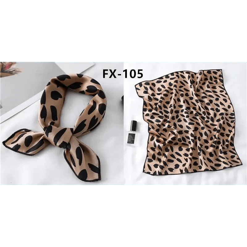 Versatile Square Silk Scarf For Women Fashionable Printed Small Neck Scarfs Office Lady Hair Band Foulard Hand For Female Bandana Shawl