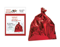 Wrap In A Hurry Jumbo Prismatic Foil Sack - Red