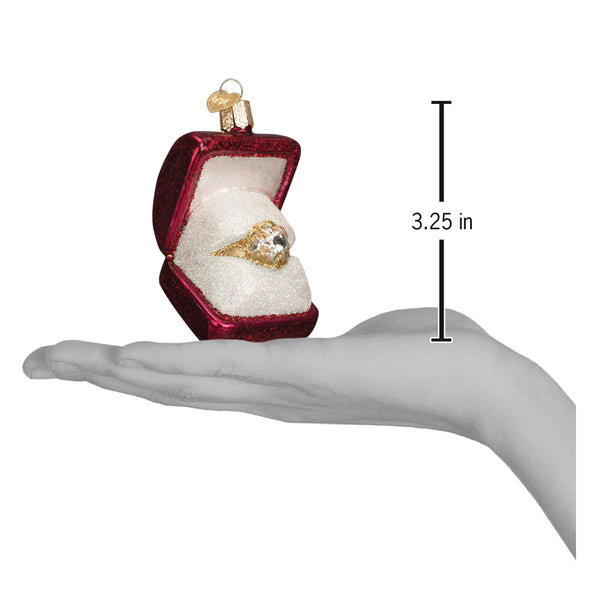 Ring In Box Glass Ornament