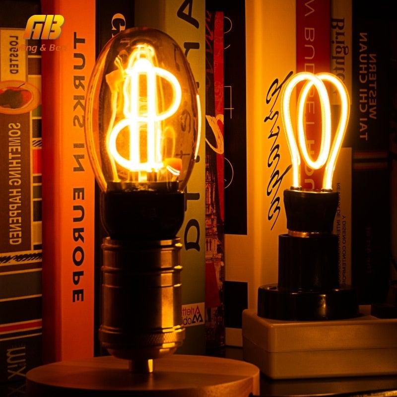 Vintage Chandelier Light Bulbs LED Filament Clear Glass Candle Lamp Bulb LED Soft Filament Light Bulb Home Lamp Ampoule Incandescent Bulb Holiday Lighting Decor