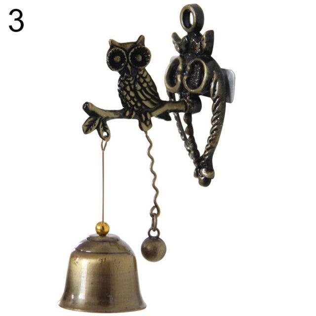 Vintage Horse Elephant Owl Shaped Bell Doorbell Halloween Hanging Accessories Bronze Doorbell Wall Mounted Rustic Door Bell Magnetic Suction Metal Bells For Indoor Outdoor Door Gate Garden Patio Lawn Bar Restaurant