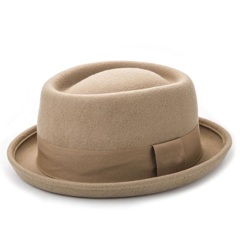 Vintage Pork Pie Hat Men Short Brim Cotton Pork Pie Hat Men's Porkpie Hats Flat Top Fedora Black Hat Mans Simple Gentlemen Party Hat Classic Design Soft Light Weight Hat Dress Hat Sun Hat