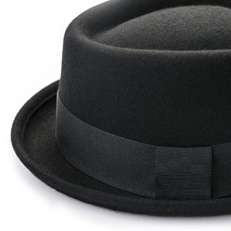 Vintage Pork Pie Hat Men Short Brim Cotton Pork Pie Hat Men's Porkpie Hats Flat Top Fedora Black Hat Mans Simple Gentlemen Party Hat Classic Design Soft Light Weight Hat Dress Hat Sun Hat