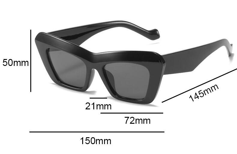 Vintage Style Blue Cat Eye Sun Glasses For Women New Square Shape Big Frame Sunglasses For Men New Luxury Branded Hip Hop Style Eyewear Oversize Frame Cateye Sun Glassses For Women