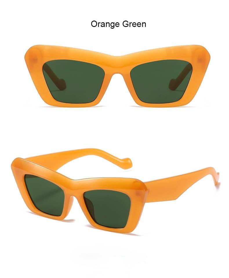Vintage Style Blue Cat Eye Sun Glasses For Women New Square Shape Big Frame Sunglasses For Men New Luxury Branded Hip Hop Style Eyewear Oversize Frame Cateye Sun Glassses For Women