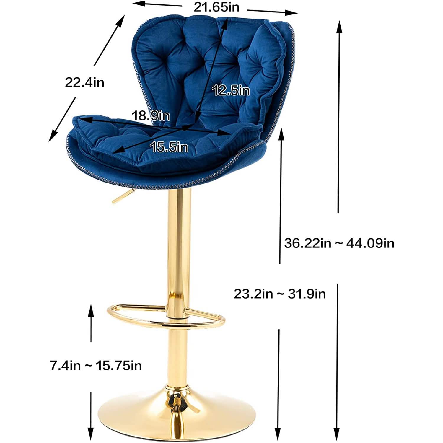 Vintage Swivel Velvet Bar Stools