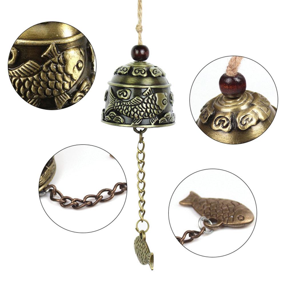 Vintage Wind Chimes Bell Copper Yard Garden Decor Wind Bell Vintage Dragon Bell Wind Chimes for Home Garden Hanging Good Luck Blessing Outdoor Hanging Home Temple Ornament Decor