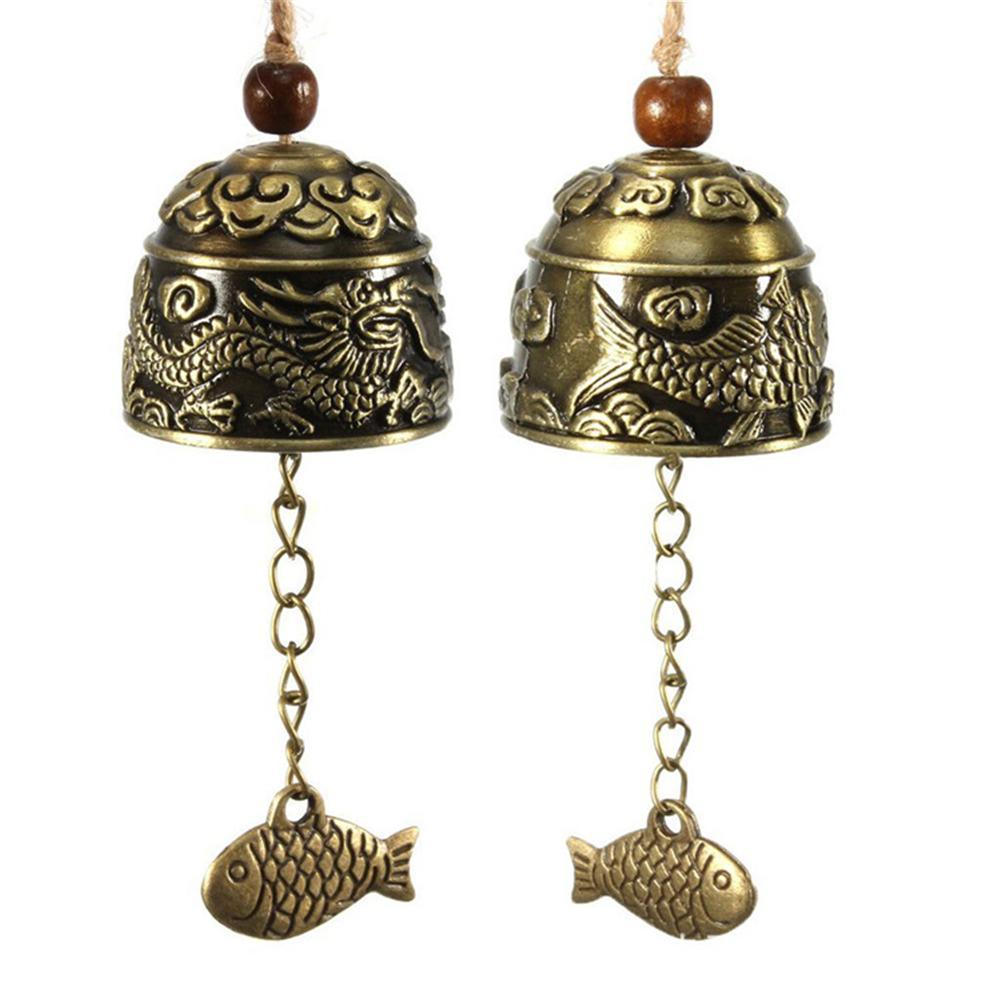 Vintage Wind Chimes Bell Copper Yard Garden Decor Wind Bell Vintage Dragon Bell Wind Chimes for Home Garden Hanging Good Luck Blessing Outdoor Hanging Home Temple Ornament Decor