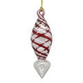 Candy Cane Stripe Blown Glass Ornament - Arrow