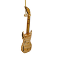 Egyptian Glass Guitar Ornament with Gold Accents