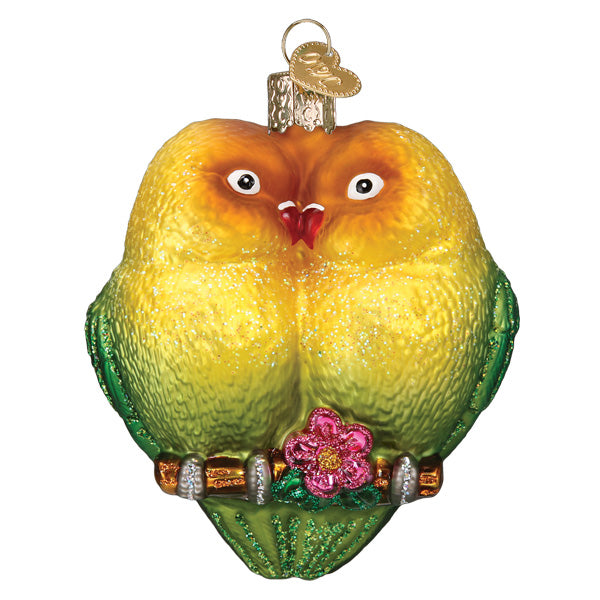 Love Birds Glass Ornament