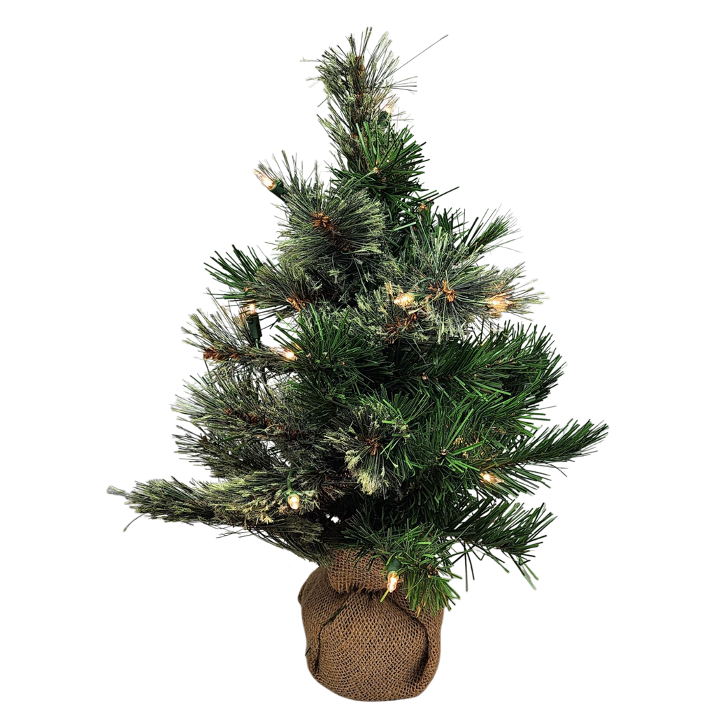 Pre-lit Cashmere Pine Tree - 18 Inch
