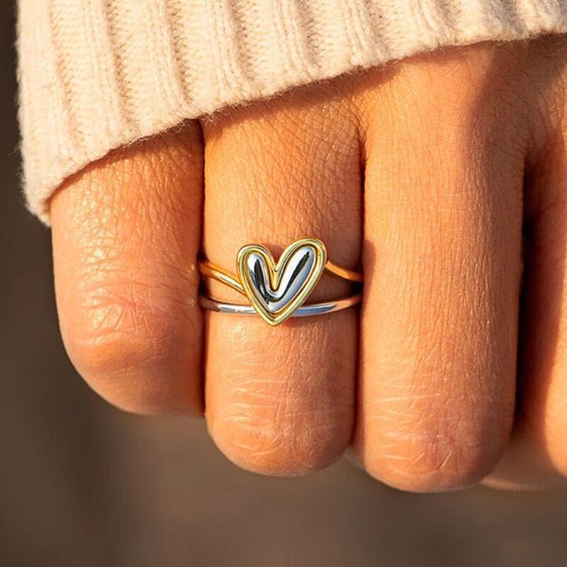 Rabbit Ear Two-Tone Love Ring