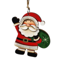 Rustic Wooden Ornament - Santa with a Bag of Toys