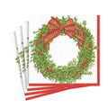 Boxwood and Berries Wreath Paper Luncheon Napkins