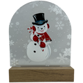 LED Snowman Acrylic Shelf Sitter