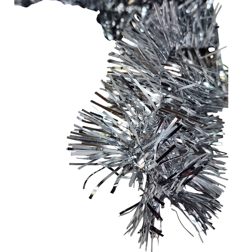 40 Feet Metallic Tinsel Garland - Silver
