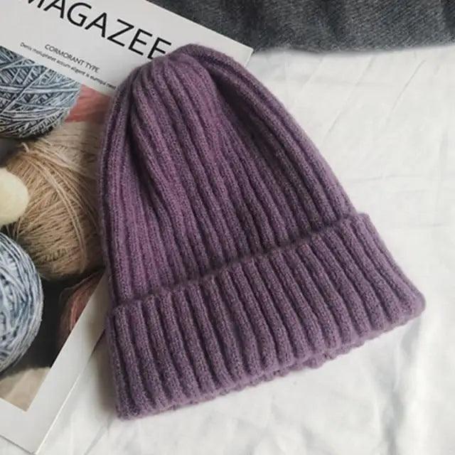Warm Winter Casual Soft Beanies Cute Unisex Comfortable Knitted Outdoor Autumn Caps For Cold Weathers Thick Colorful Cap For Adults