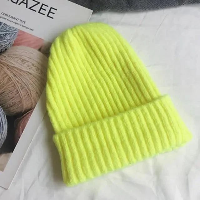 Warm Winter Casual Soft Beanies Cute Unisex Comfortable Knitted Outdoor Autumn Caps For Cold Weathers Thick Colorful Cap For Adults