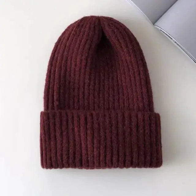 Warm Winter Casual Soft Beanies Cute Unisex Comfortable Knitted Outdoor Autumn Caps For Cold Weathers Thick Colorful Cap For Adults
