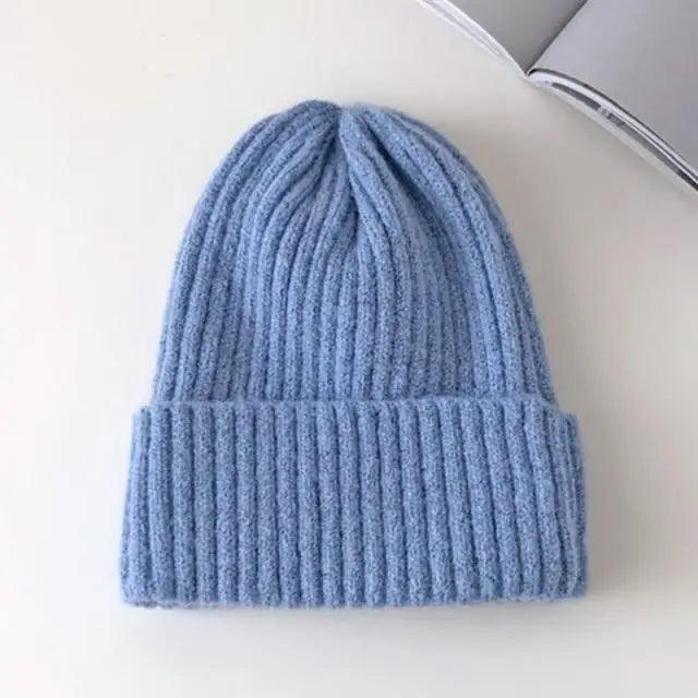 Warm Winter Casual Soft Beanies Cute Unisex Comfortable Knitted Outdoor Autumn Caps For Cold Weathers Thick Colorful Cap For Adults