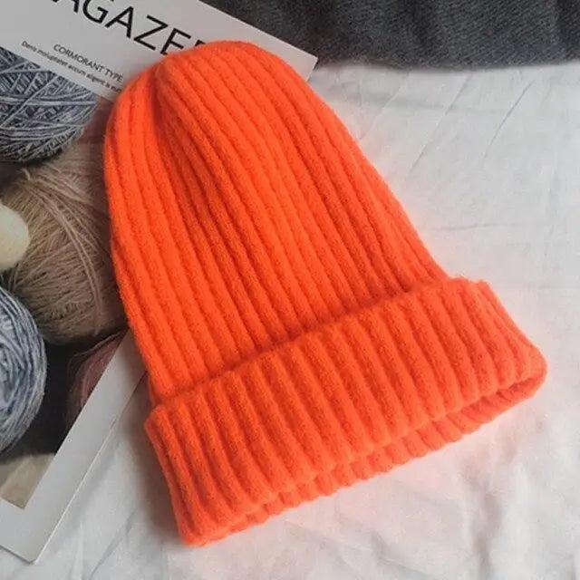 Warm Winter Casual Soft Beanies Cute Unisex Comfortable Knitted Outdoor Autumn Caps For Cold Weathers Thick Colorful Cap For Adults