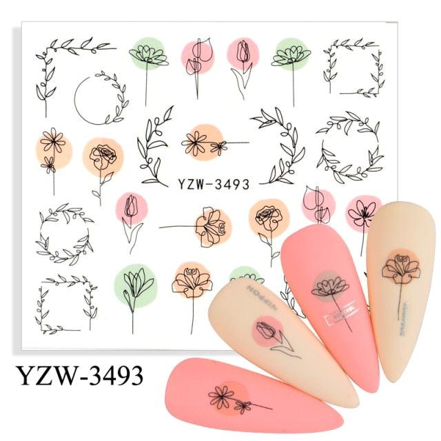 Water Decal Nail Art Decorations Nail Sticker Tattoo Full Cover Beauty Decals Manicure Supplies Accessories  Women Kids Girls Manicure Decoration Nail Art Supplies 3D Self-Adhesive Nail Decals Designer Nail Stickers for Acrylic Nails