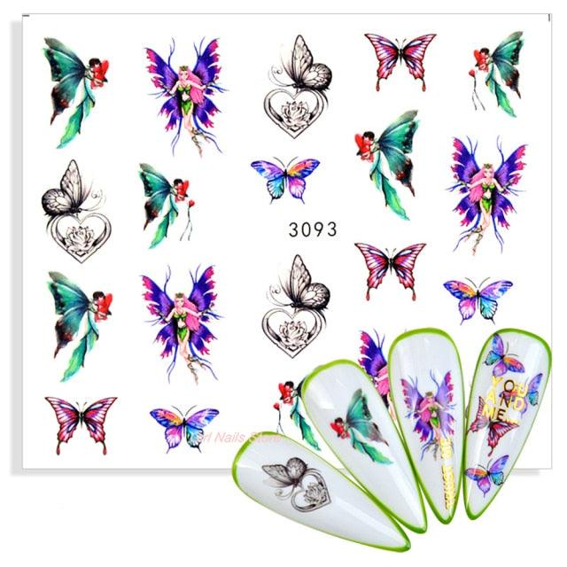 Water Decals Nail Tattoo Wolf Animal 3D Embossed Nail Sticker Flower Adhesive Manicure Slider Nail Art Tips Curve Graffiti Nail Design for Acrylic Nail Supplies Designer Nail Decorations for Women Girls Kids 3D Nail Art Stickers Decals