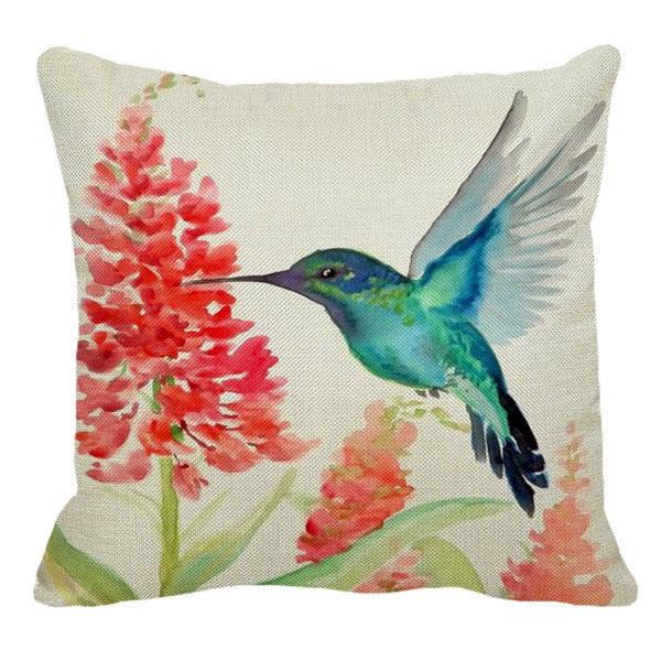 Watercolor Parrot Birds Pillow Cover Animals Fashion Flower Pillows Cases For Bedroom Sofa Decoration Watercolor Hummingbirds Pillow Covers Colorful Birds Painting Spring Patio for Furniture Cushion Cases Outdoor Home Décor for Bed Sofa 45x45cm