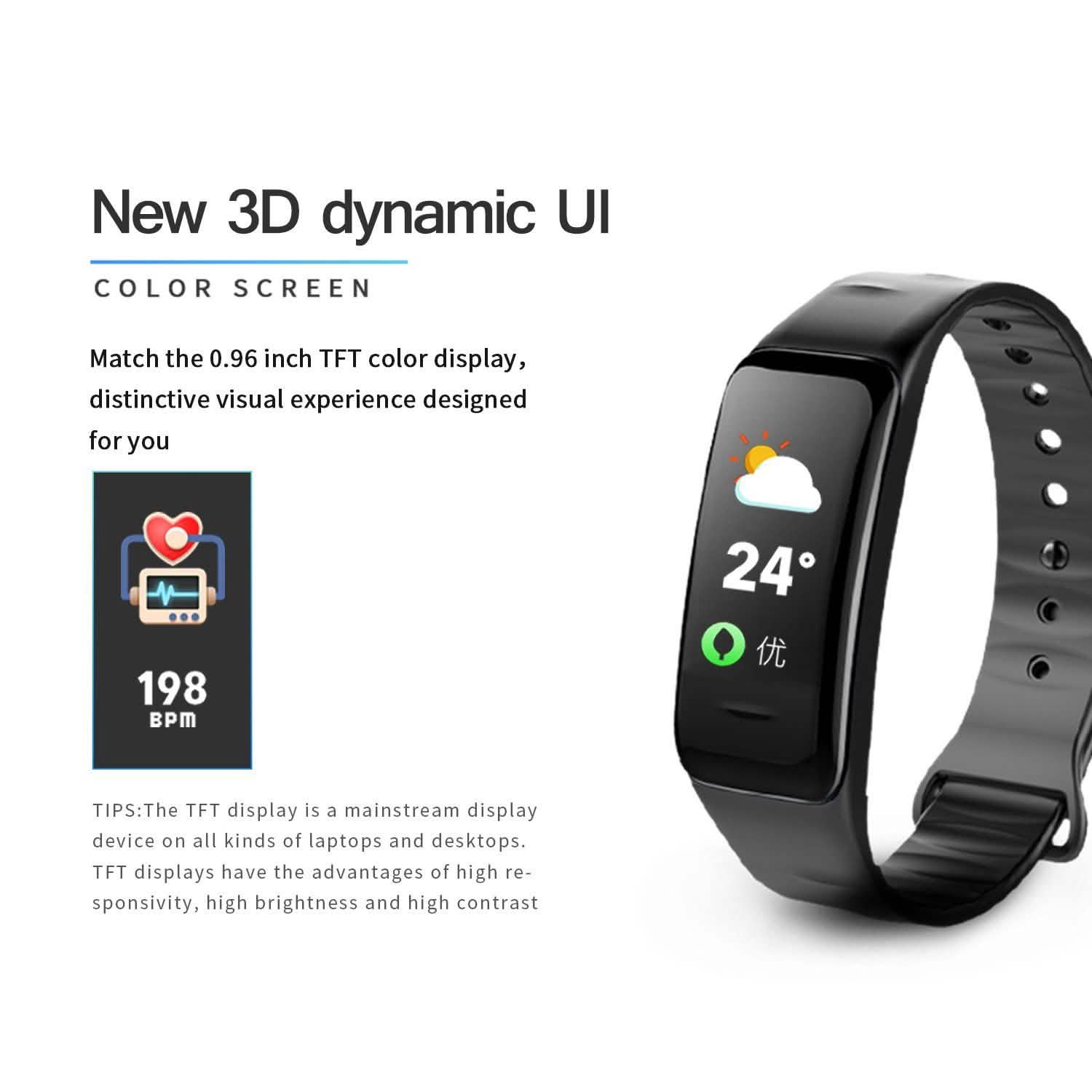 Waterproof Purple Smart Wristband Bracelet Fitness Tracker Health Monitor Heart Rate