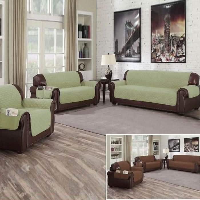 Waterproof Quilted Reversible Furniture Slipcover - Love Seat