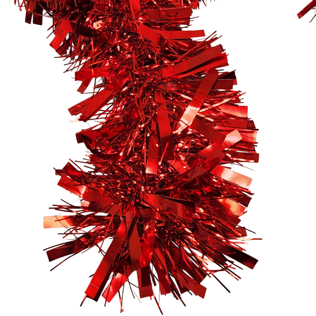 12 foot 6 Ply Luxury Tinsel Garland - Red