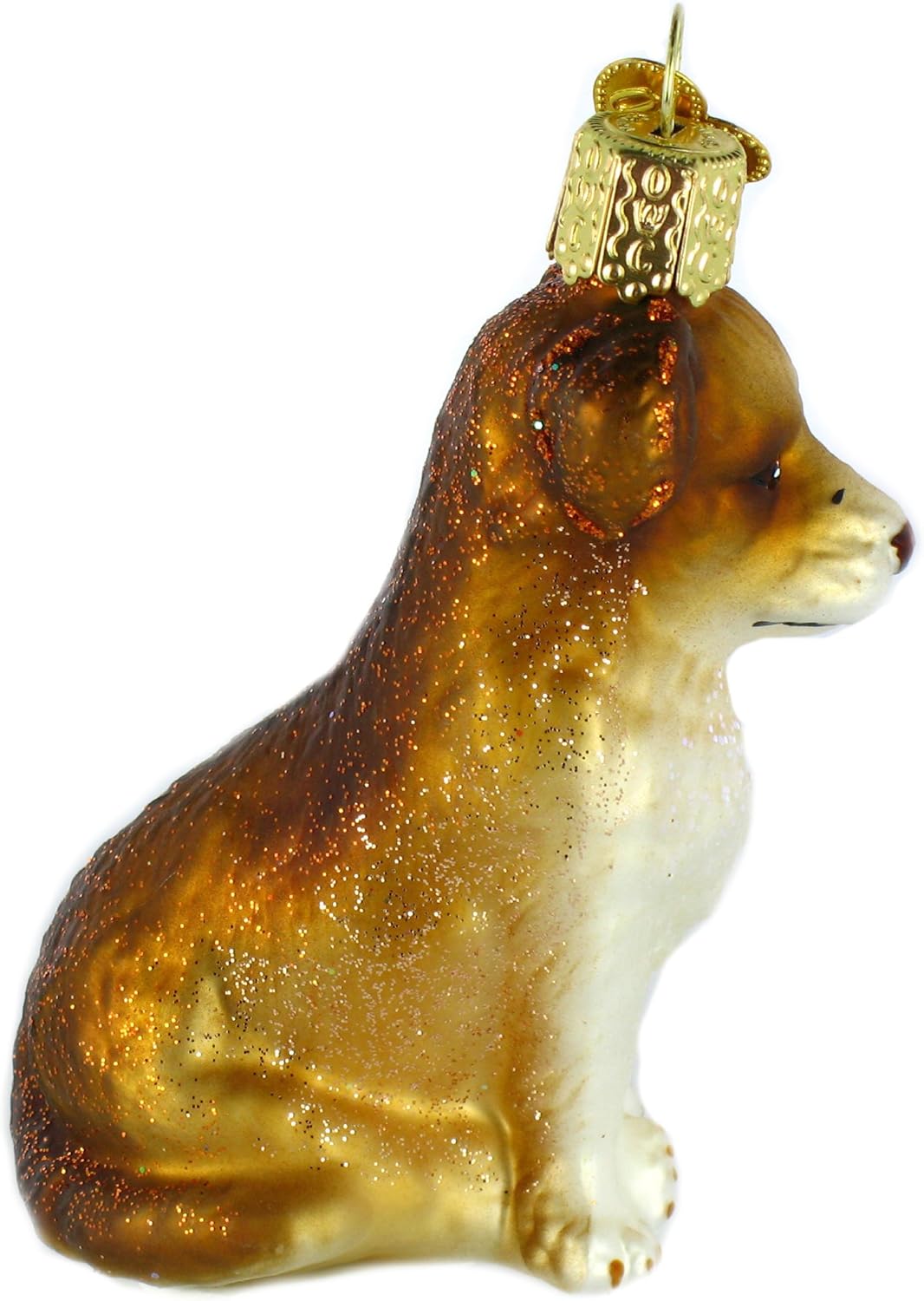 Shepherd Puppy Glass Ornament